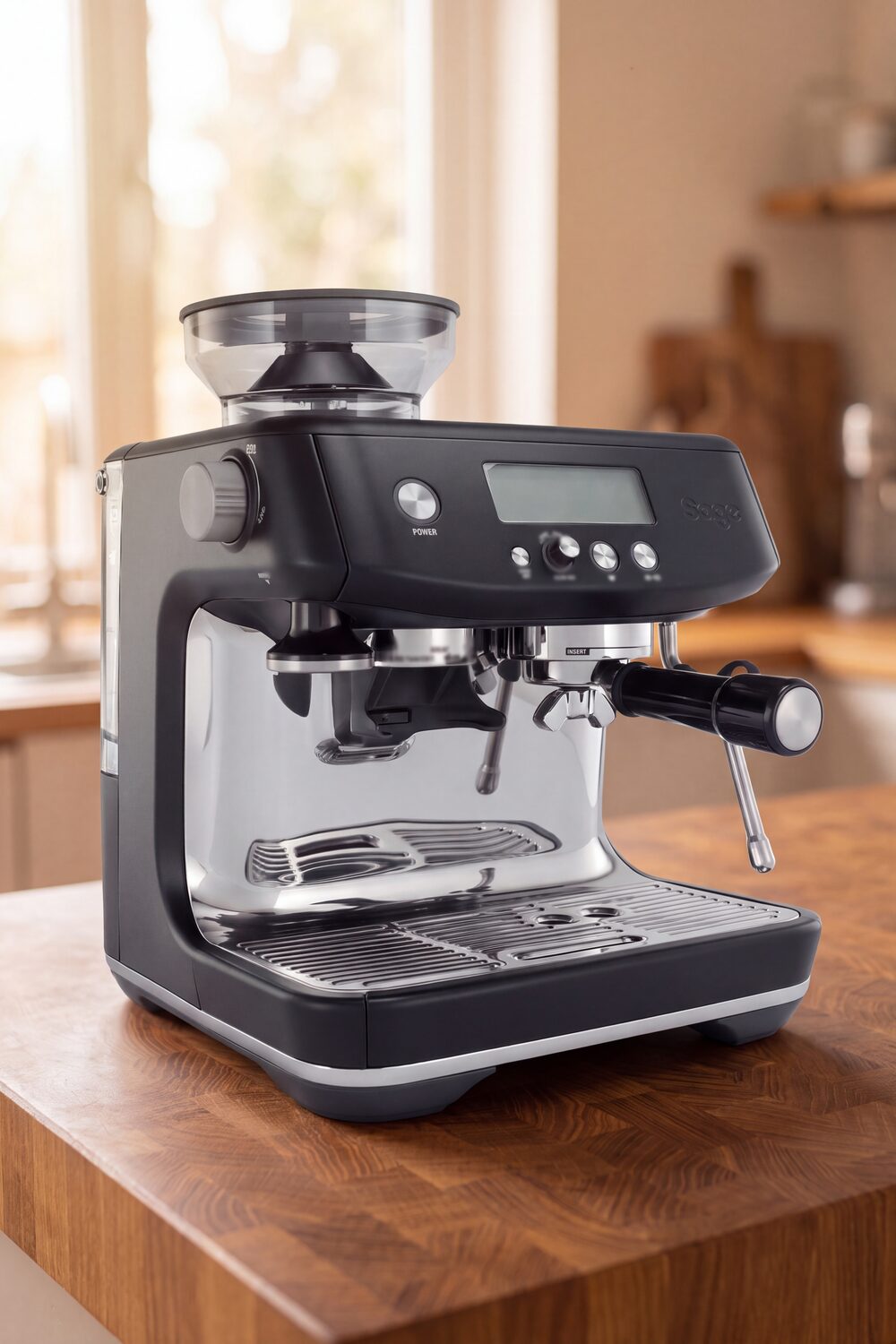 Sage espressomachine in gebruik